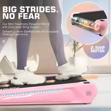 Compact 2.5 HP Walking Pad with 5% Incline, Under Desk & Home Office, 300 lbs Capacity, Easy Assembly, Unique Lighting