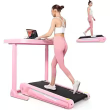 Compact 2.5 HP Walking Pad with 5% Incline, Under Desk & Home Office, 300 lbs Capacity, Easy Assembly, Unique Lighting